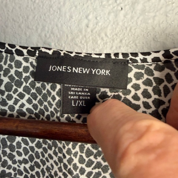 Jones New York Womens L XL Black White Snake Print Kimono Robe Lounge Wear - Picture 2 of 12